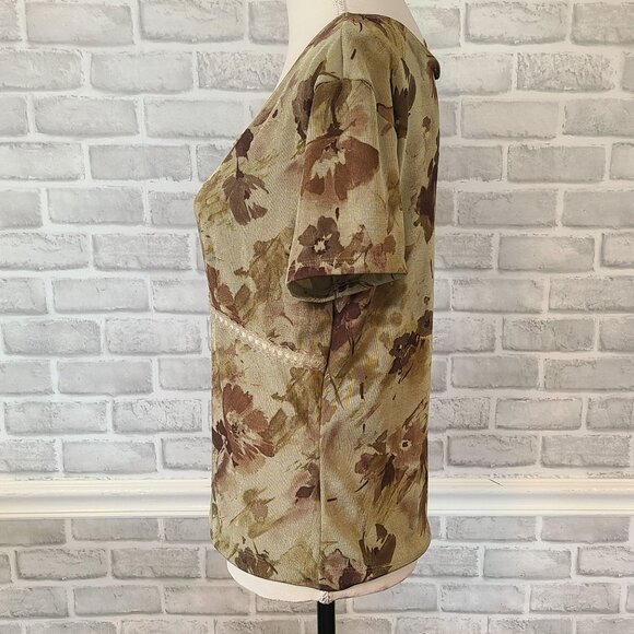 Vintage Y2K Maurices Floral Empire Top Phoebe Buffay Bohemian Made in USA Med - Picture 5 of 8